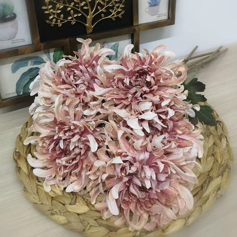 Искусственные цветы в Тихорецке | Цветок искусственный «Хризантема», персиково-розовая, одиночный