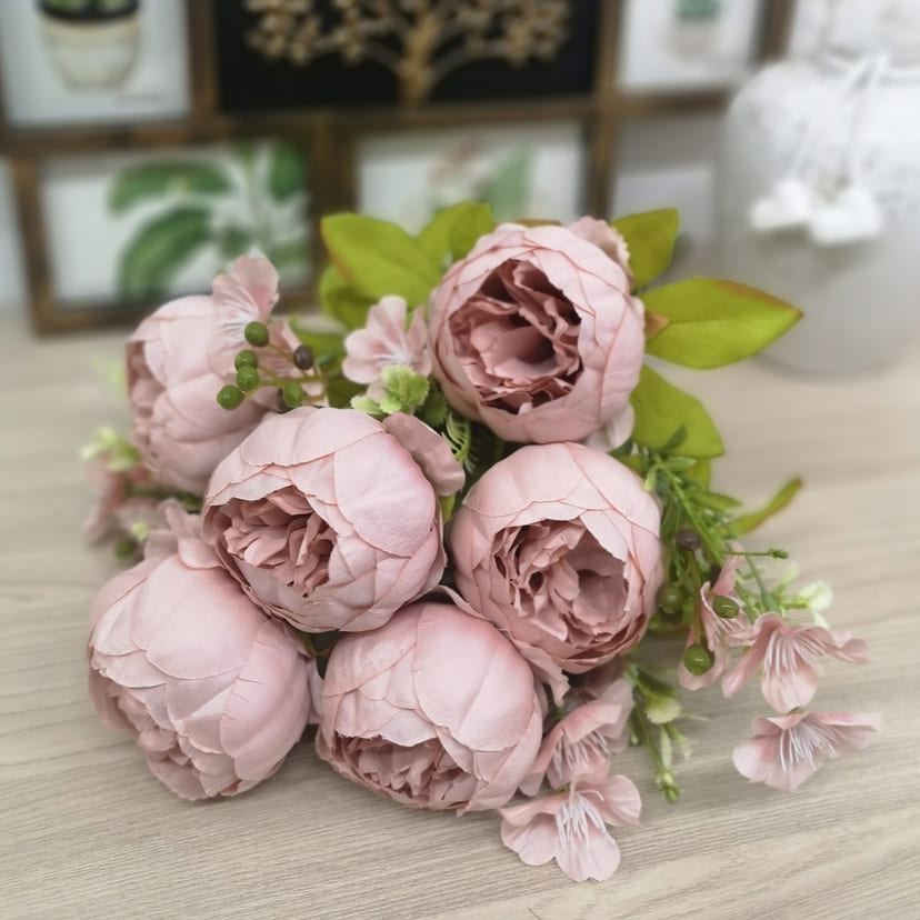 Искусственные цветы в Тихорецке | Цветы искусственные «Пионы», розовый, винтаж, букет