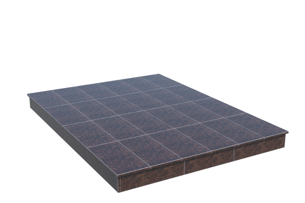 Площадки на могилу в Тихорецке | Площадка с вертикальной (15 см) облицовкой Дымовским гранитом