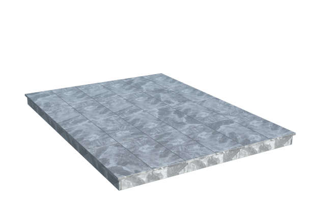 Площадки на могилу в Тихорецке | Площадка с вертикальной (10 см) мраморной облицовкой