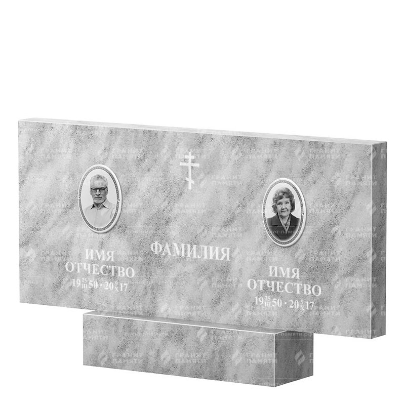 Памятники из мрамора в Тихорецке | Двойной мраморный памятник, прямой