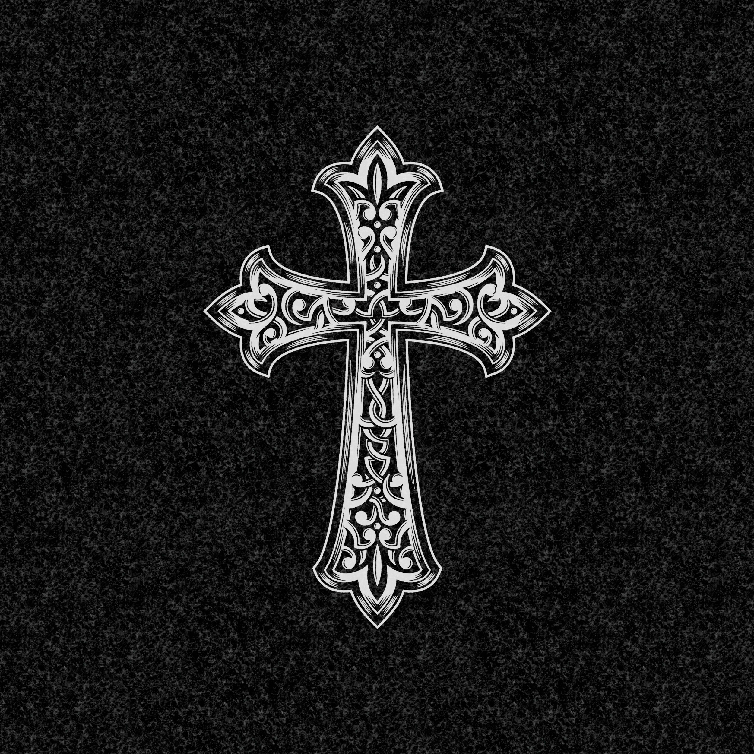 Символы веры | Рисунок античный христианский крест с узорами, РС-013