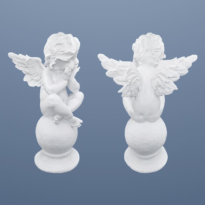 Скульптуры из искусственного мрамора в Тихорецке | Скульптура ангел на шаре №1