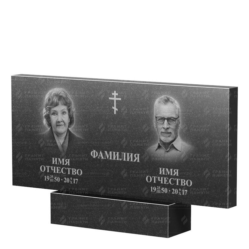Памятники из гранита двойные в Тихорецке | Двойной гранитный памятник, прямой
