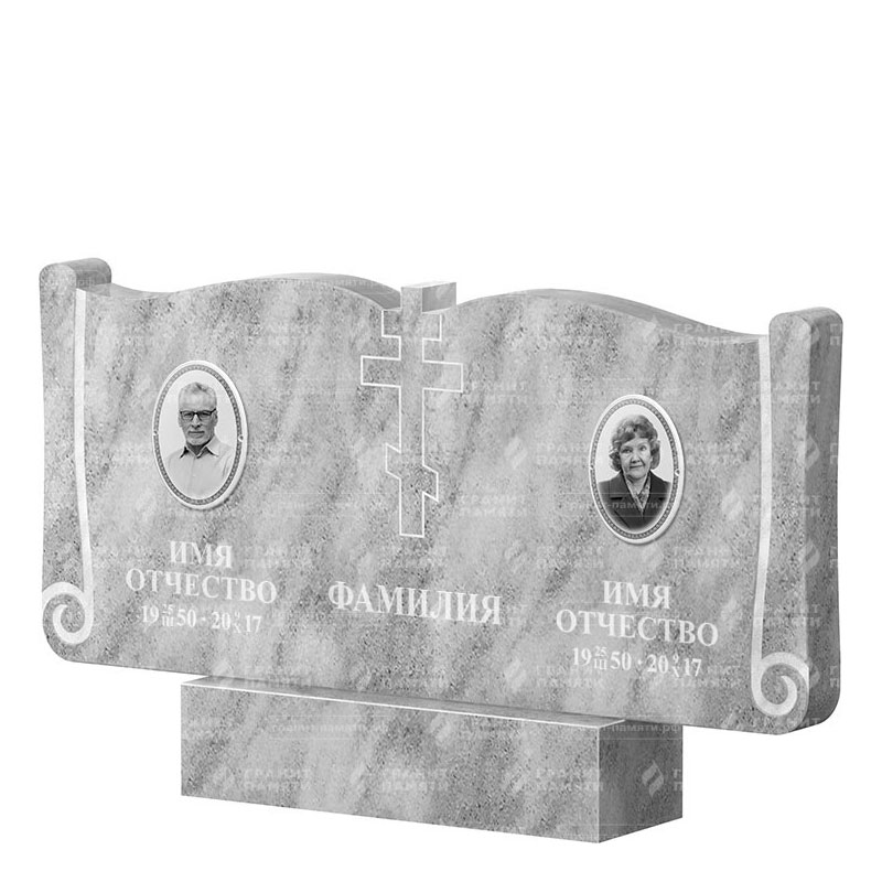Памятники из мрамора в Тихорецке | Двойной мраморный памятник ФМ-263