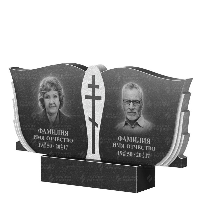 Памятники из гранита двойные в Тихорецке | Двойной гранитный памятник ФГ-136