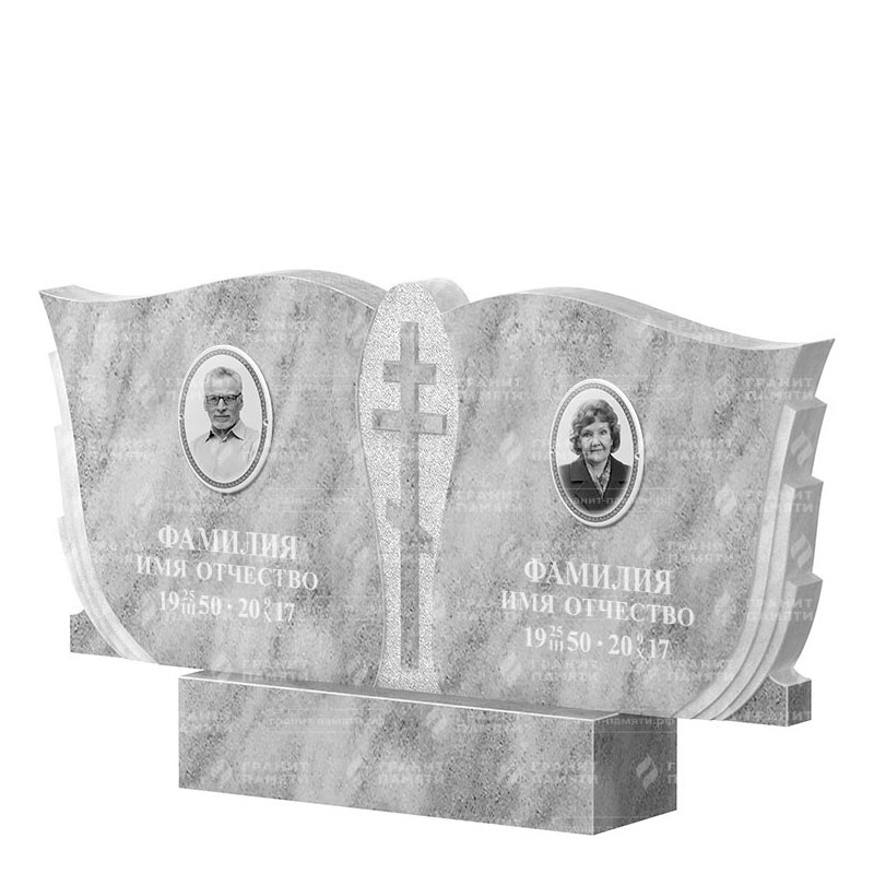 Памятники из мрамора в Тихорецке | Двойной мраморный памятник ФМ-136