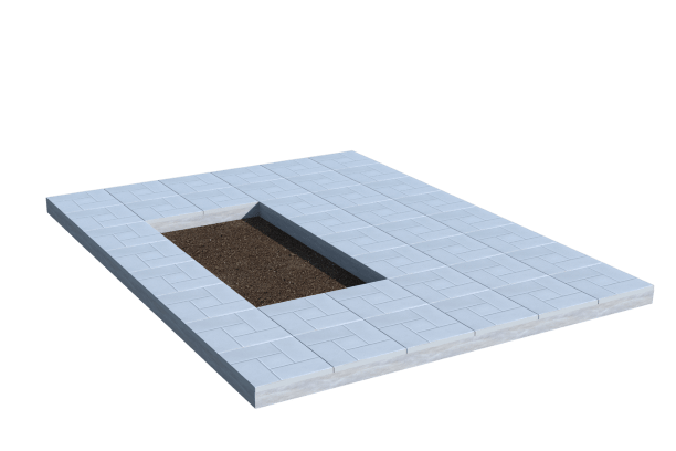 Площадки на могилу в Тихорецке | Площадка с тротуарной плиткой (под цветник)