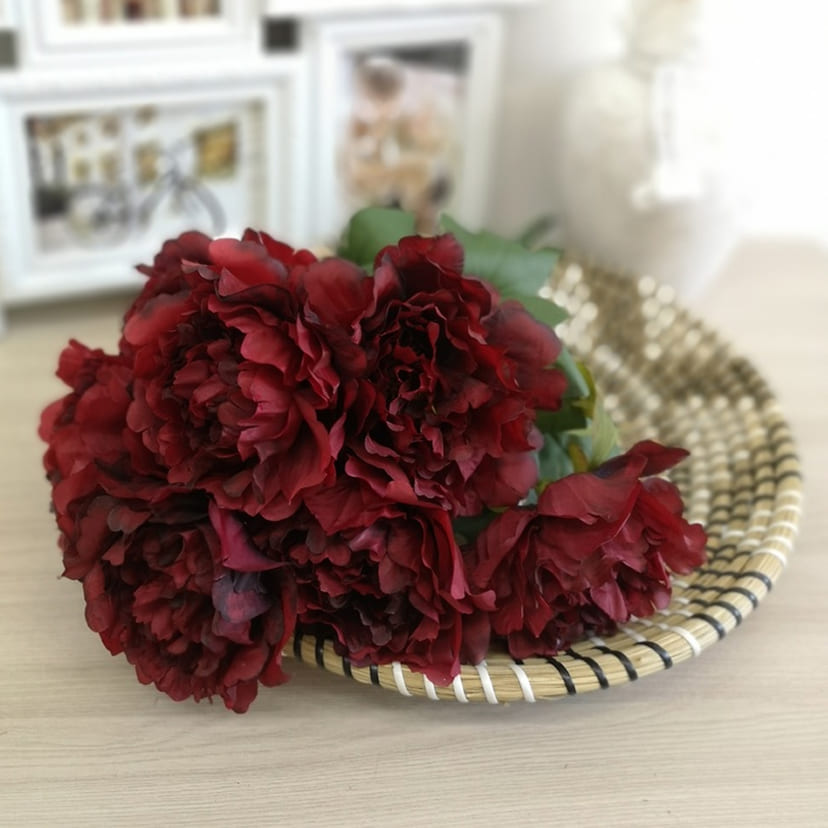 Искусственные цветы в Тихорецке | Цветы искусственные «Пионы», бордовые, букет