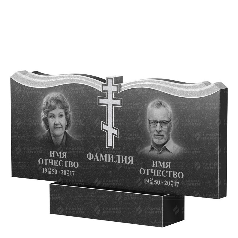 Гранитные памятники в Тихорецке | Двойной гранитный памятник ФГ-262