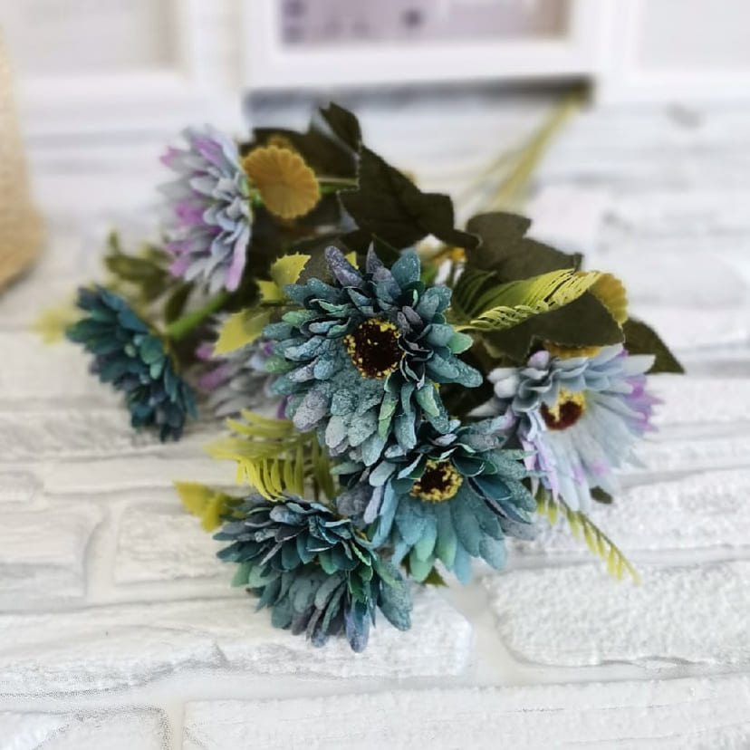 Искусственные цветы в Тихорецке | Цветы искусственные «Ромашки», фиолетово-голубые, букет