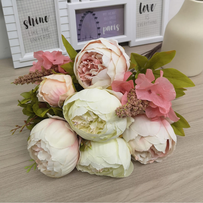 Искусственные цветы в Тихорецке | Цветы искусственные «Пионы», молочно-розовые, букет