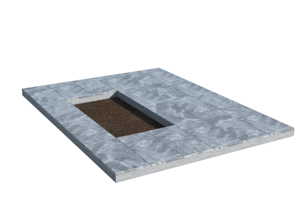 Площадки на могилу в Тихорецке | Площадка с мраморной облицовкой (под цветник)