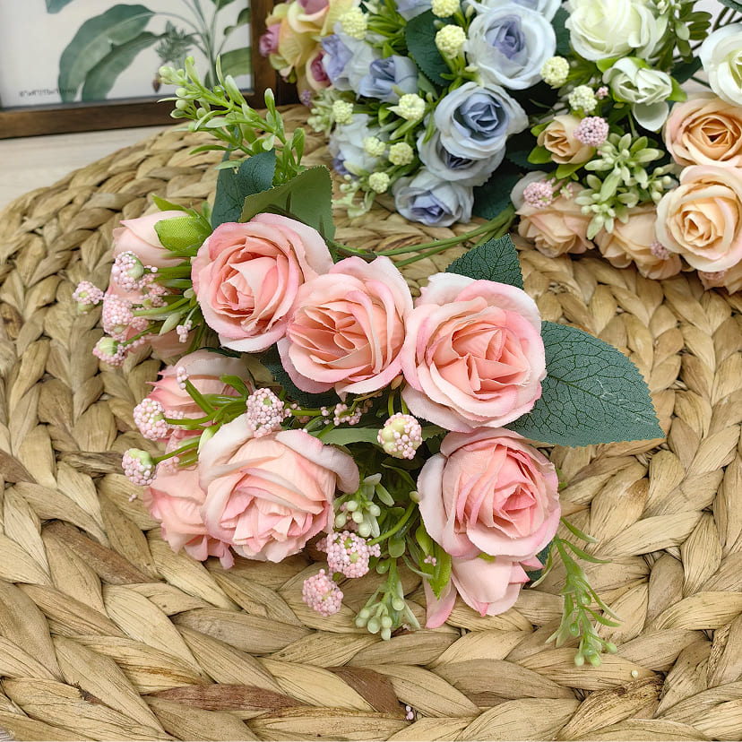 Искусственные цветы в Тихорецке | Цветы искусственные «Розы», нежно-розовые, букет