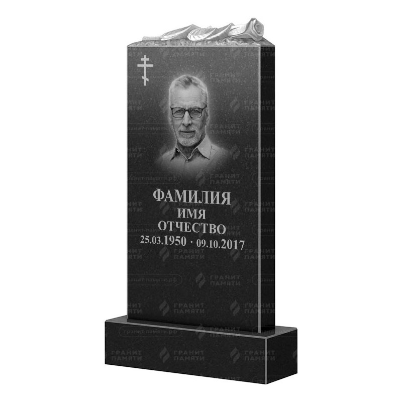 Памятники из гранита с цветами в Тихорецке | Гранитный памятник ФГ-105