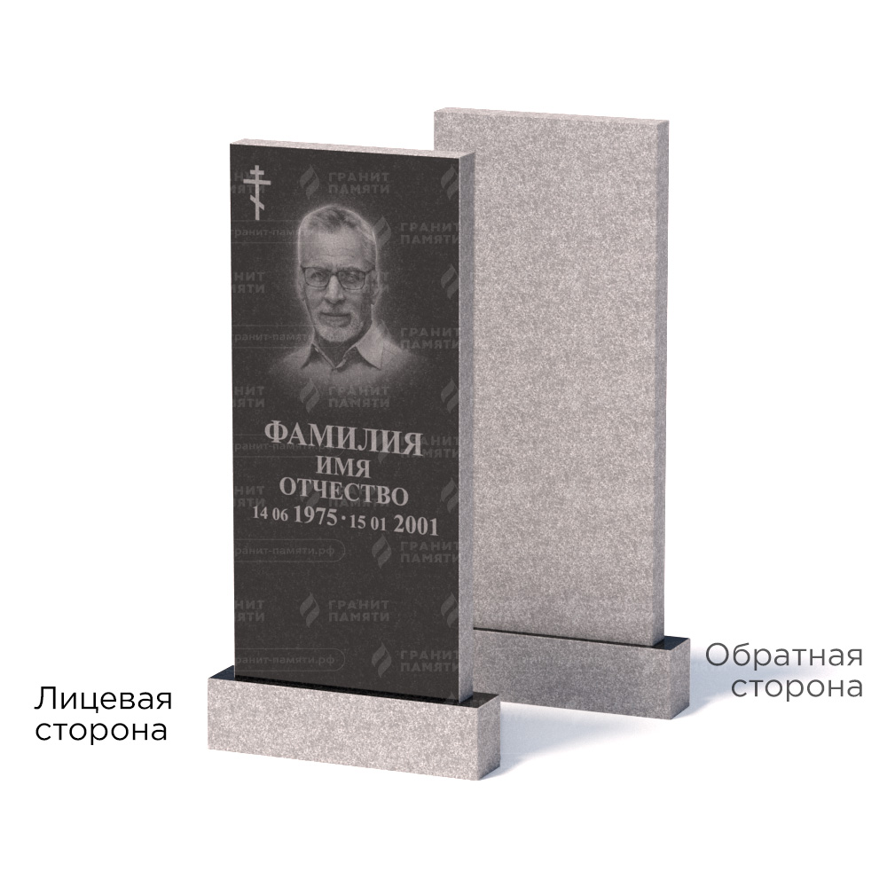 Памятники из гранита эконом в Тихорецке | Памятник из гранита Габбро ГГРЭ–110×50/1