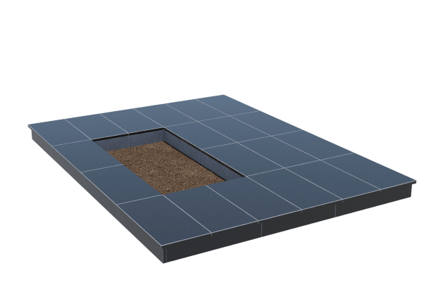Площадки на могилу в Тихорецке | Площадка с вертикальной (10 см) облицовкой гранитом Габбро (под цветник)