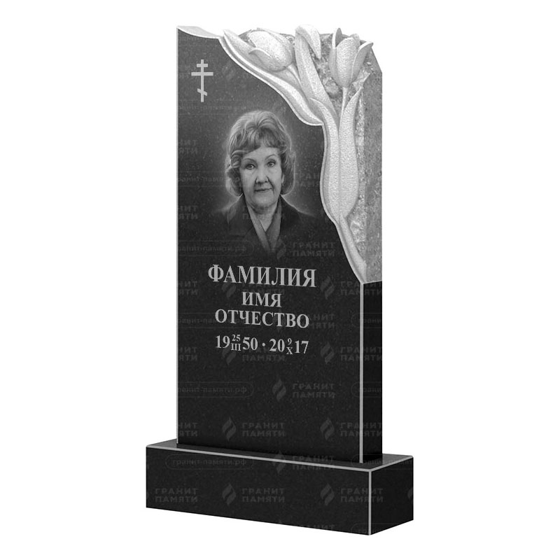 Памятники из гранита с цветами в Тихорецке | Гранитный памятник ФГ-113